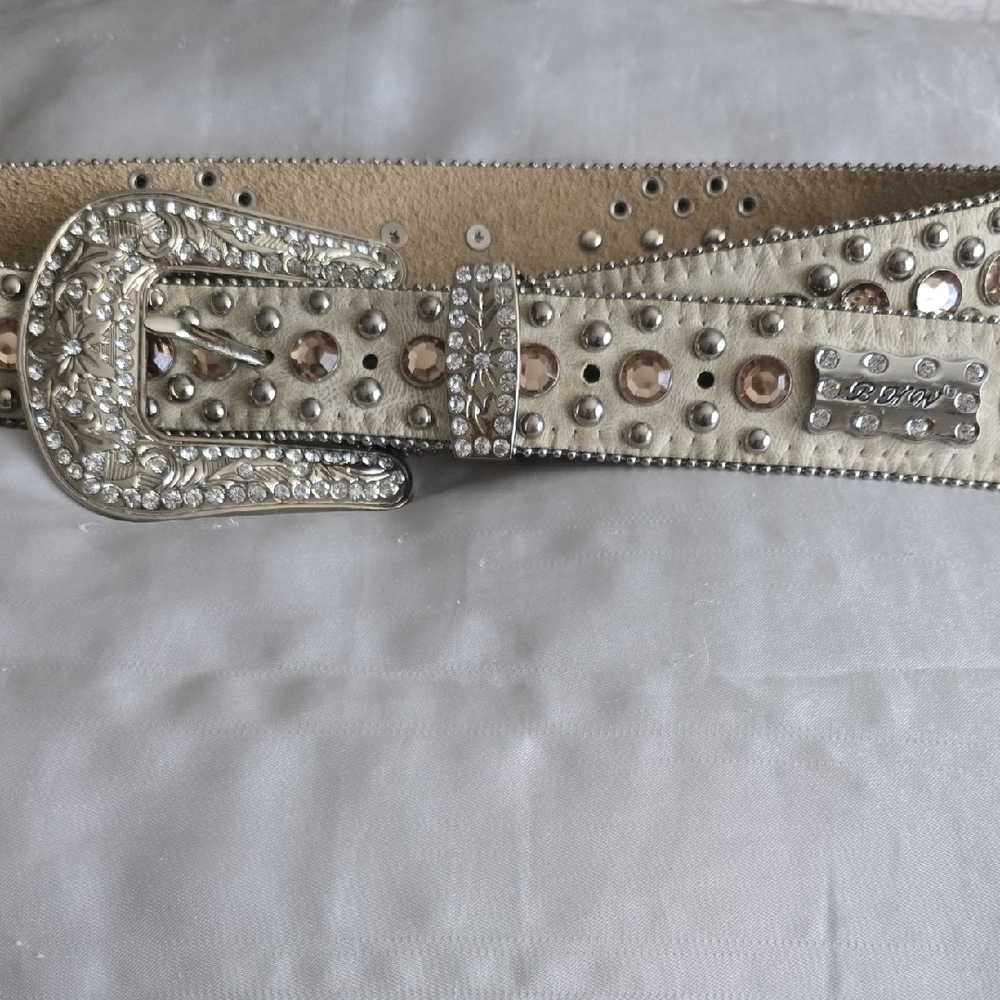 Brighton White and Silver Embellished Belt - Picture 2 of 7